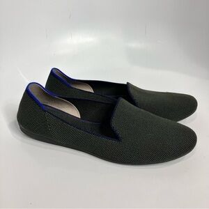 Rothy’s The Loafer round toe olive green neon stripe‎ on the back size 7.5